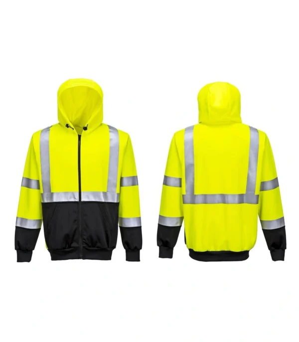 B315 Portwest  Hi Vis Two-Tone Zipped Hoodie